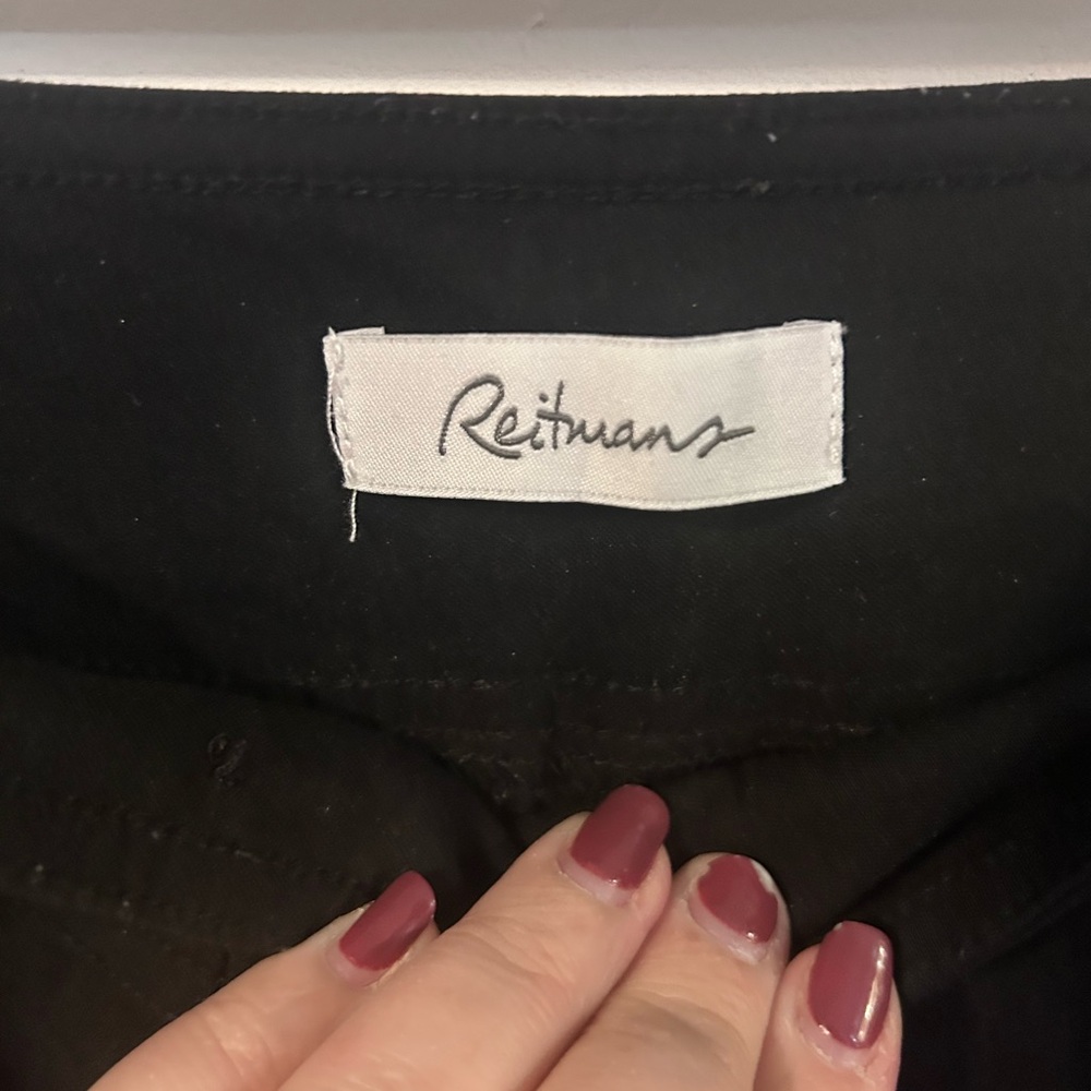 Reitmans Black Pencil Skirt with Button Detail size 7 - Picture 4 of 7